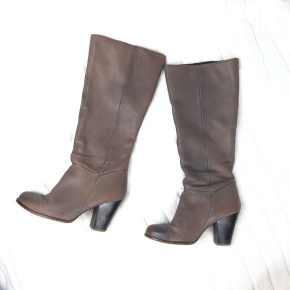 Steve Madden Shoes - Steve Madden Taupe Leather Boots, 8.